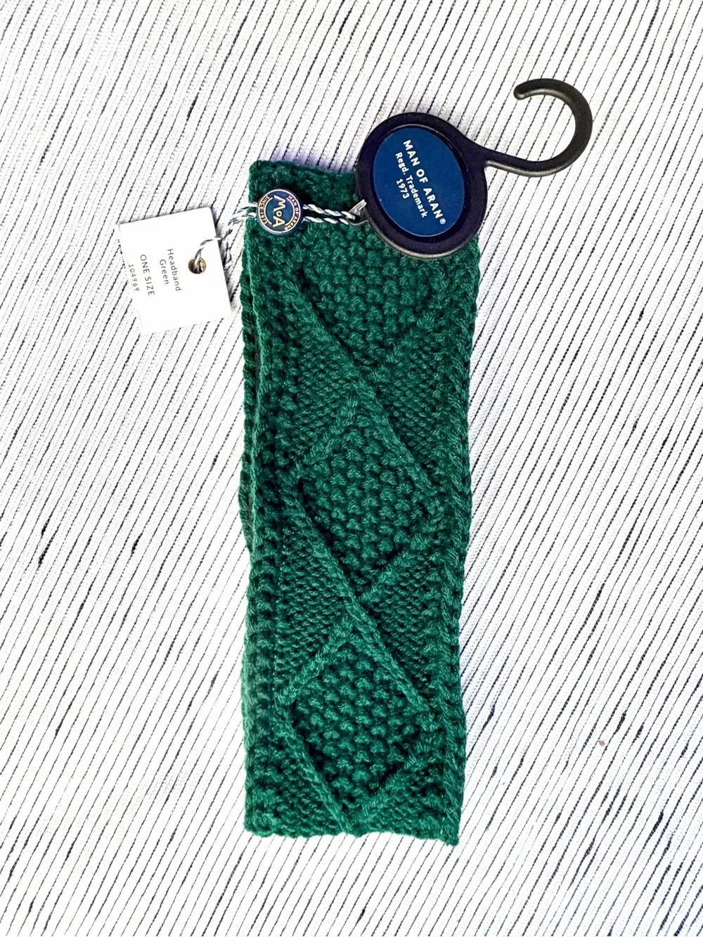 NWT Man of Aran®Forest Green Irish Knit Headband Made in Ireland
